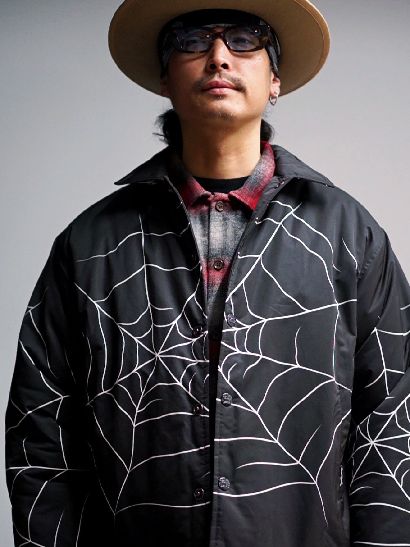 【11.8 (Sat) 12:00 Release】GOOD HELLER | SPIDER WEB PATTERN PADDED COACH JACKET