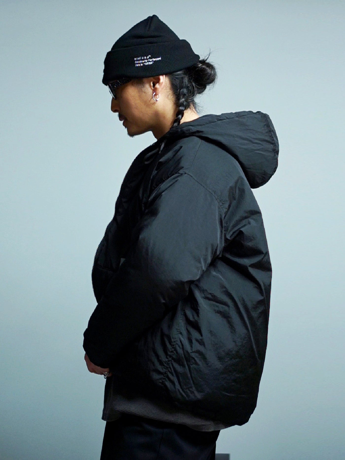 【11.15 (Sat) 12:00 Release】MINE USA | Down Double Zip Hoodie MINE×TAION - Black