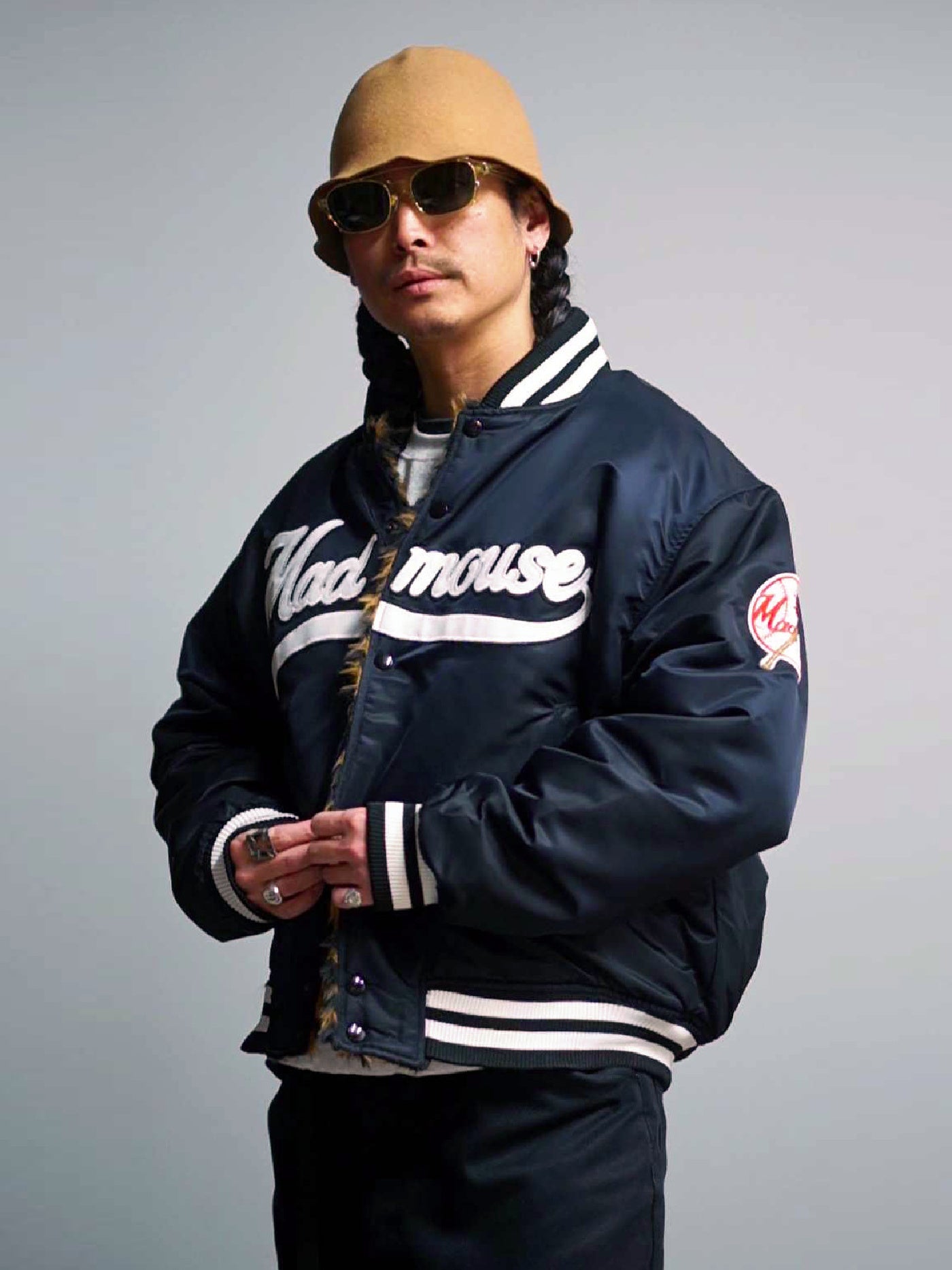 MAD MOUSE COMIC | Reversible Stadium Jacket - Black