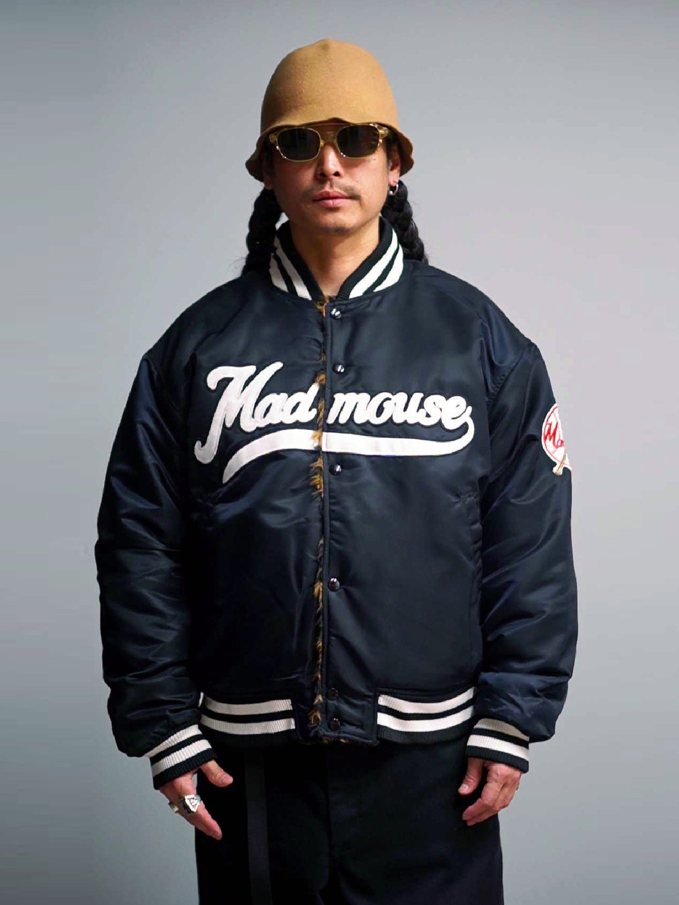 MAD MOUSE COMIC | Reversible Stadium Jacket - Black