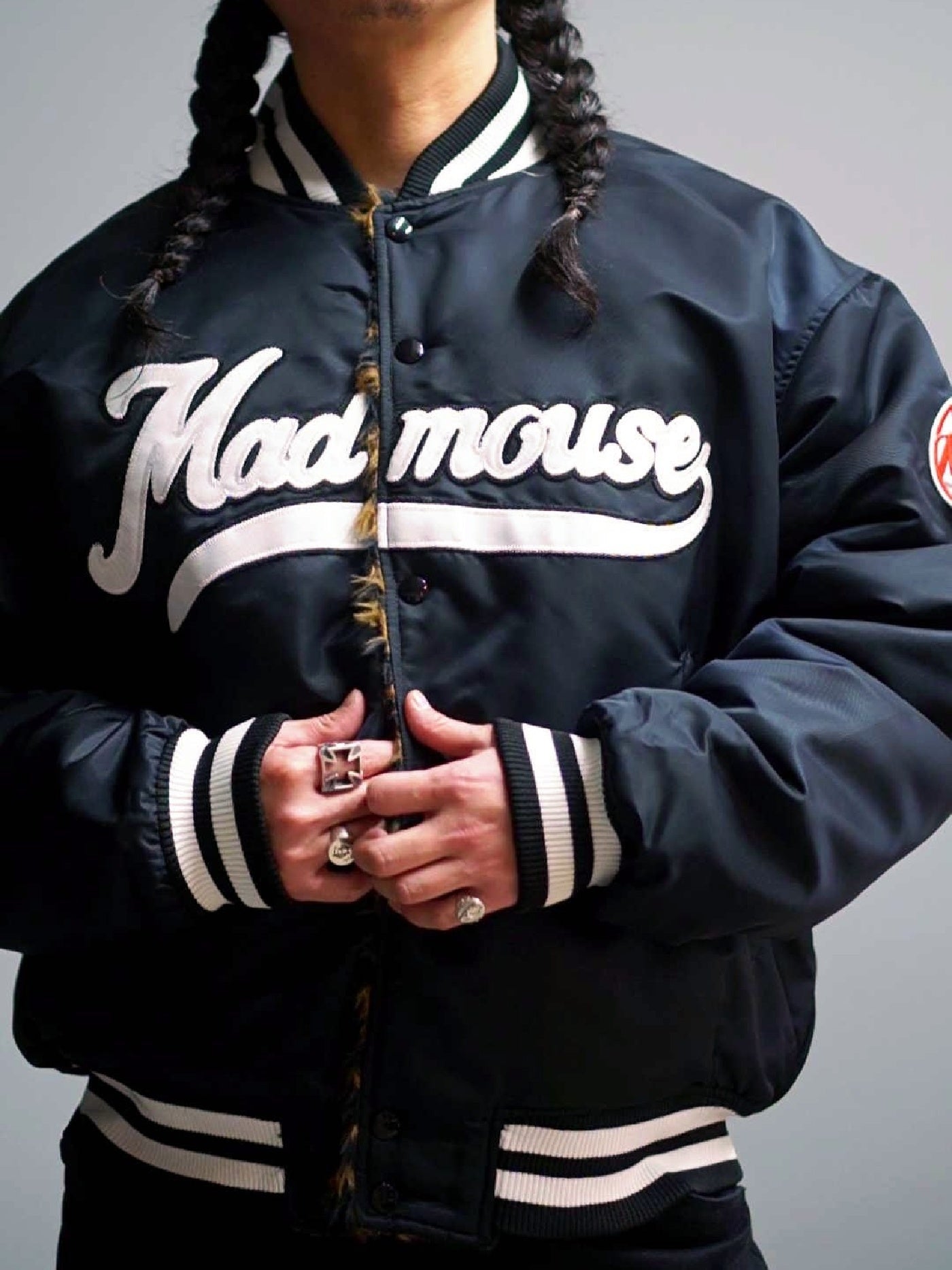 MAD MOUSE COMIC | Reversible Stadium Jacket - Black