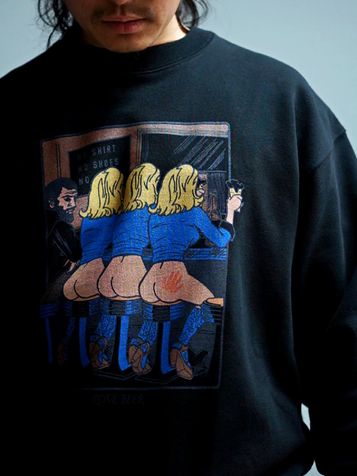 【12.20 (Sat) 12:00 Release】RADIALL | Love Beer - CREW NECK SWEATSHIRT L/S - Black