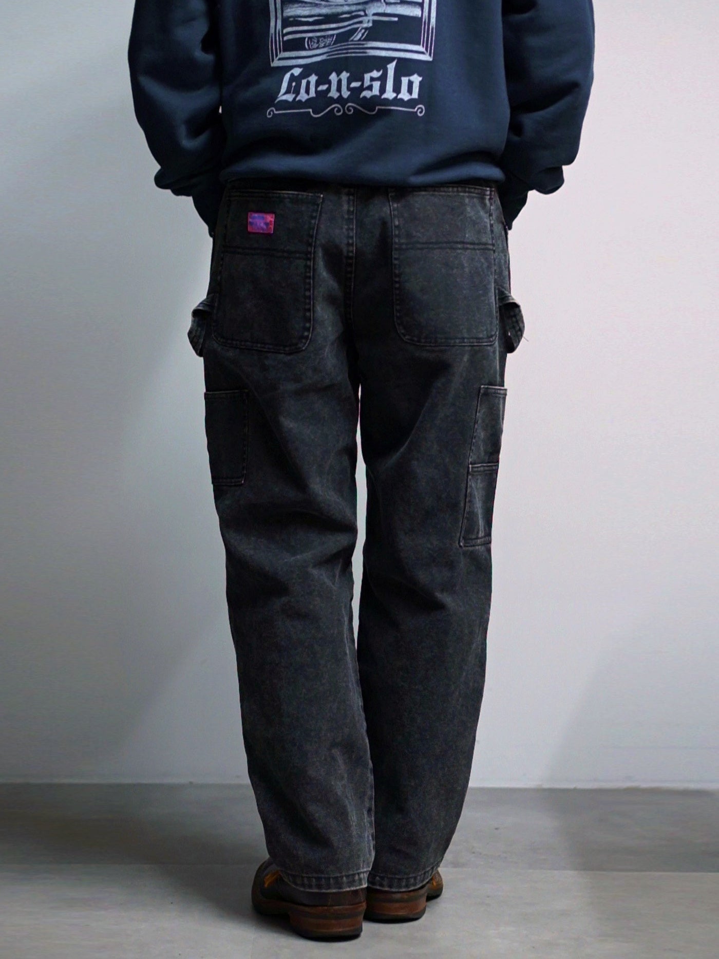 【10.25 (Sat) 12:00 Release】GOOD HELLER | HEAVY CANVAS DOUBLE KNEE PAINTER PANTS - Faded Black