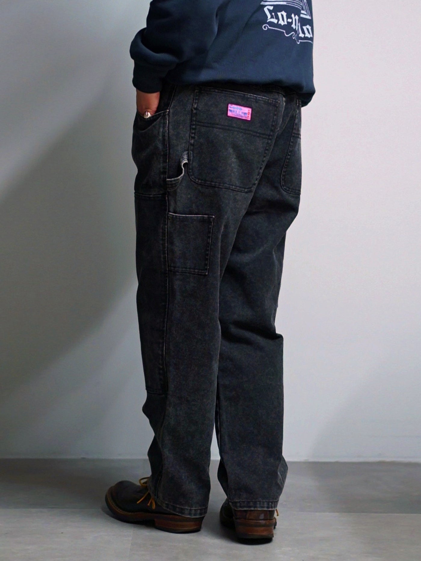 【10.25 (Sat) 12:00 Release】GOOD HELLER | HEAVY CANVAS DOUBLE KNEE PAINTER PANTS - Faded Black