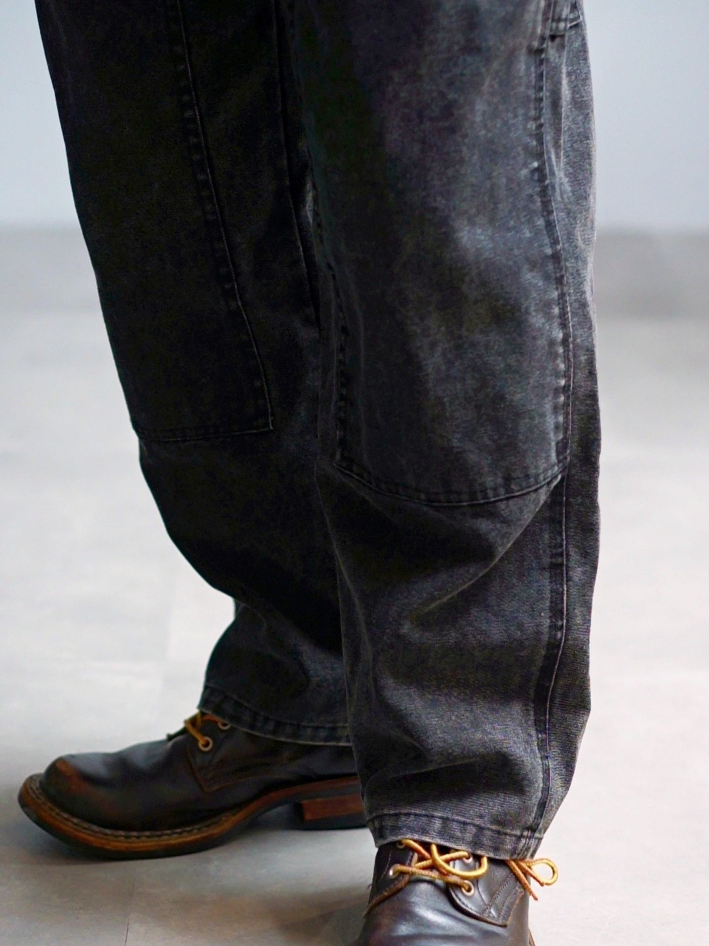 【10.25 (Sat) 12:00 Release】GOOD HELLER | HEAVY CANVAS DOUBLE KNEE PAINTER PANTS - Faded Black