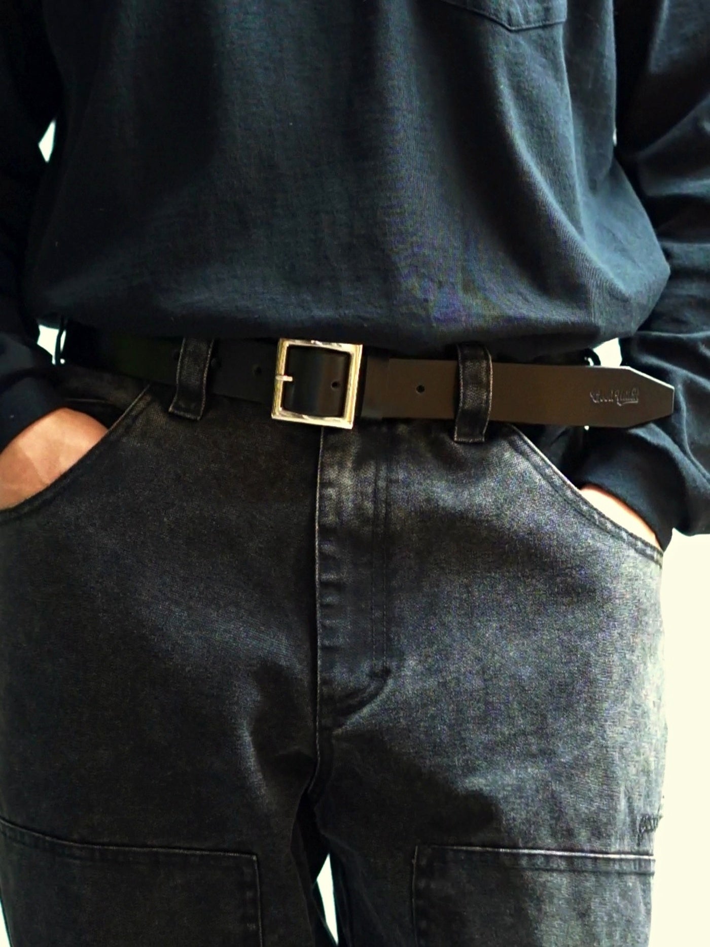 GOOD HELLER | SQUARE BUCKLE LEATHER BELT