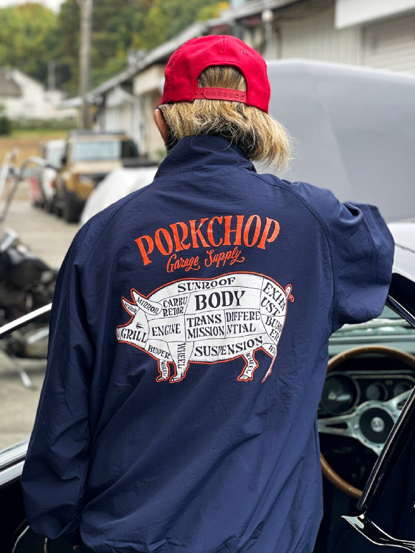 【11.2 (Sun) 12:00 Release】PORKCHOP | PORK BACK NYLON JKT - Navy
