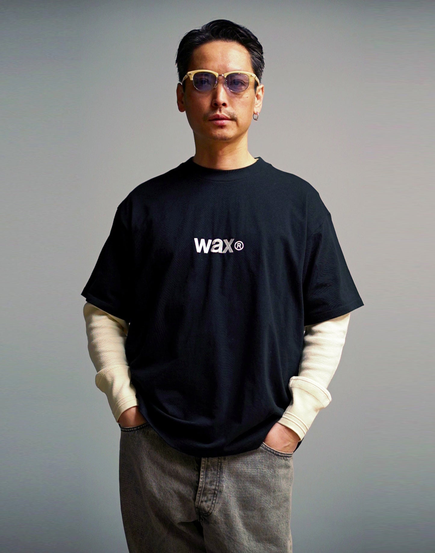 WAX | WAX STITCH TEE for GOAT - Black