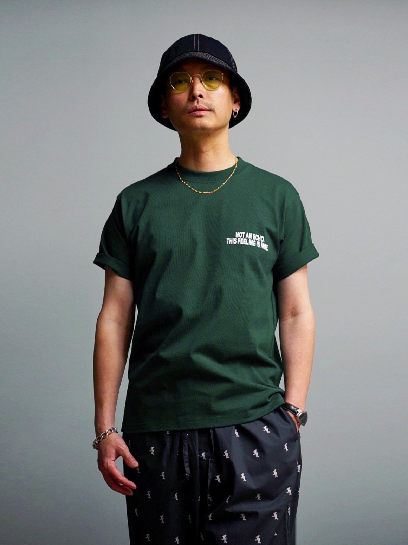 【5.3 (Sun) 12:00 Release】FLUTTER | USA Cotton Graphic Tee - Green