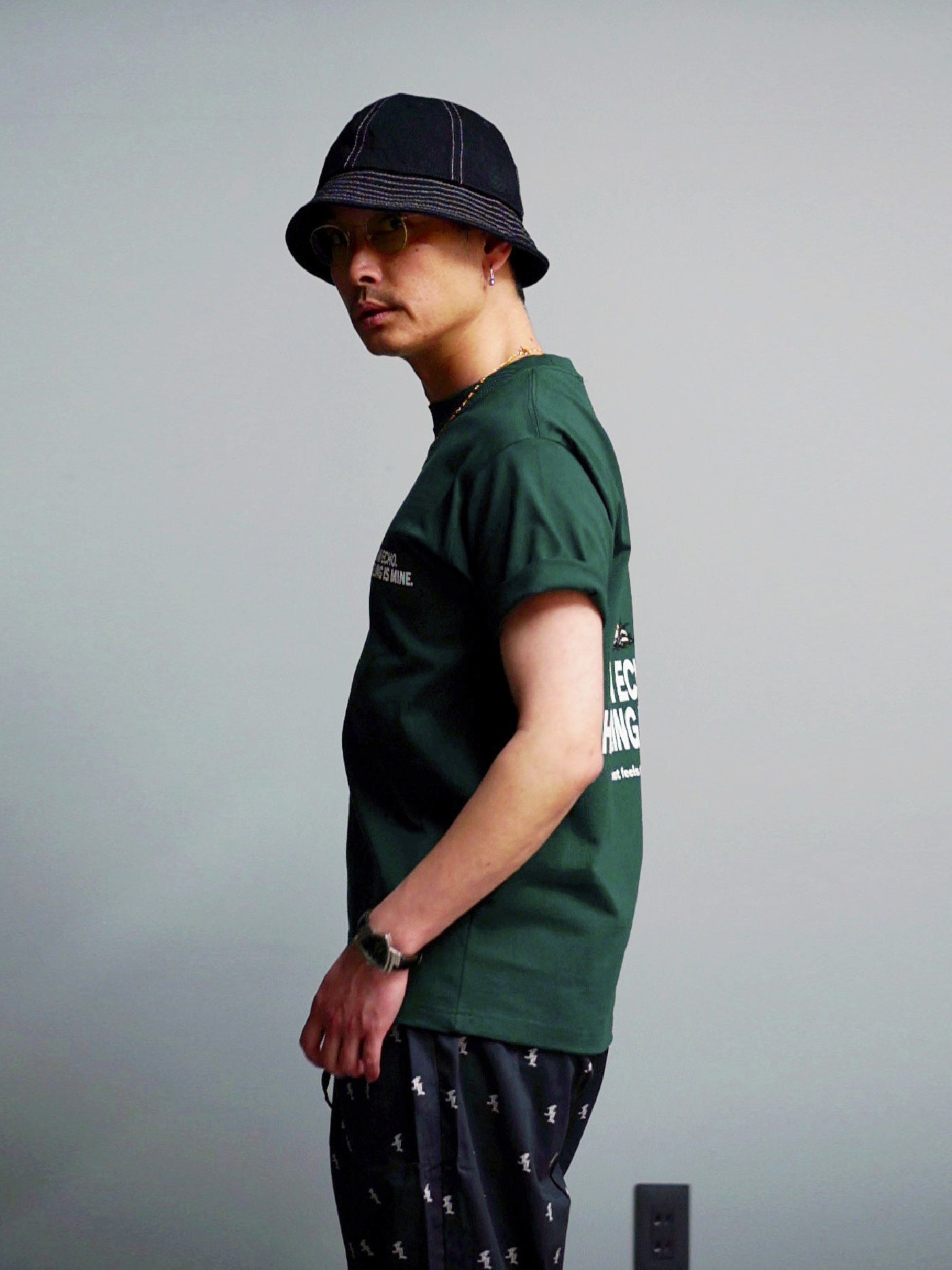 【5.3 (Sun) 12:00 Release】FLUTTER | USA Cotton Graphic Tee - Green