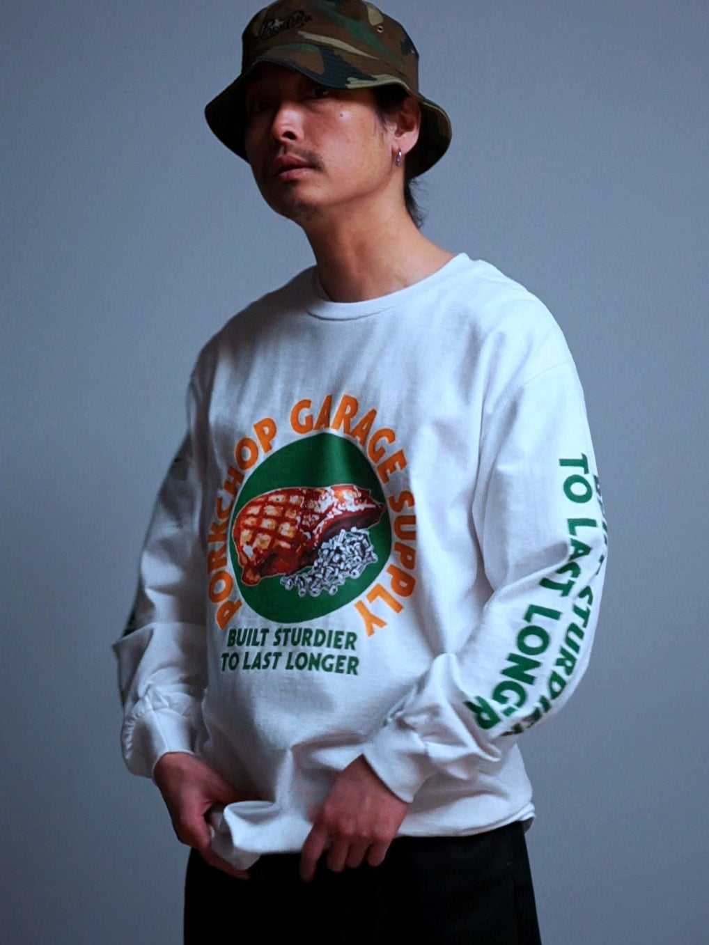 PORKCHOP | PC&SCREW L/S TEE - White