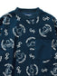 GOOD HELLER | BONE LOGO ALLOVER PATTERN CREW SWEAT - Navy