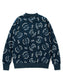 GOOD HELLER | BONE LOGO ALLOVER PATTERN CREW SWEAT - Navy