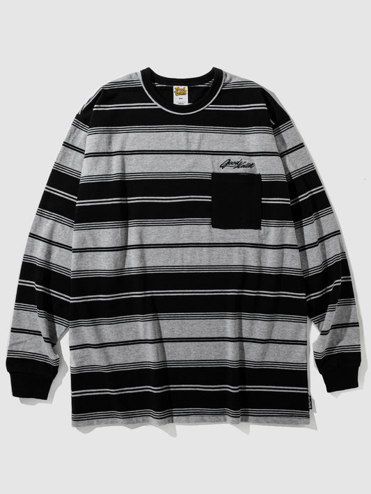 【4.4 (Sat) 12:00 Release】GOOD HELLER | BORDER L/S T-SHIRT - Black/Gray