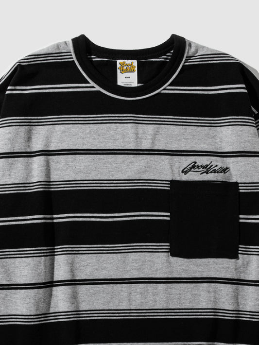 【4.4 (Sat) 12:00 Release】GOOD HELLER | BORDER L/S T-SHIRT - Black/Gray