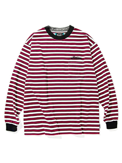 【8.23 (Sat) 12:00 Release】GOOD HELLER | BORDER L/S T-SHIRT - Red