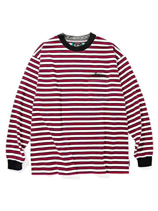 【8.23 (Sat) 12:00 Release】GOOD HELLER | BORDER L/S T-SHIRT - Red