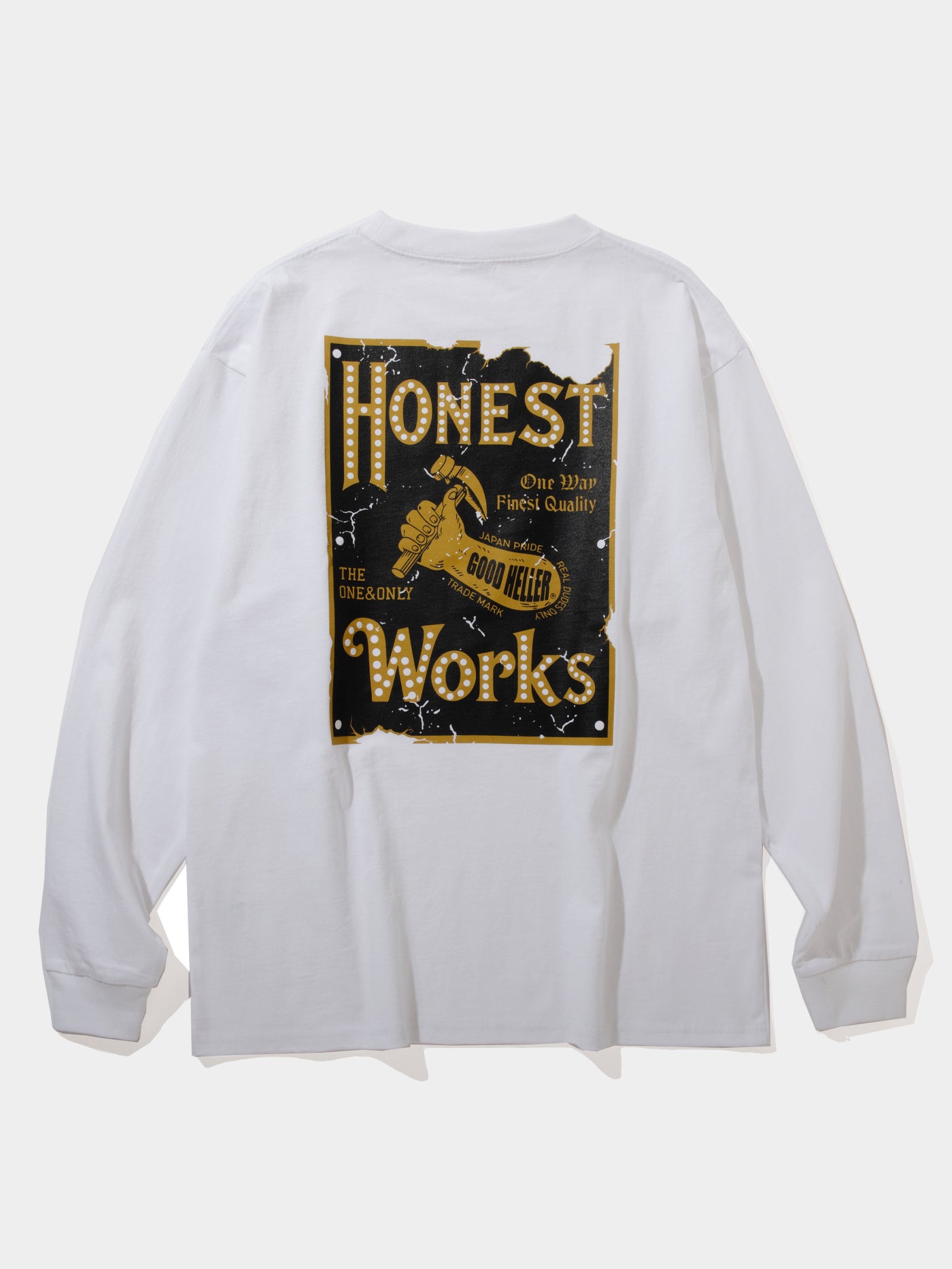 GOOD HELLER | HONEST WORKS L/S T-SHIRT - White