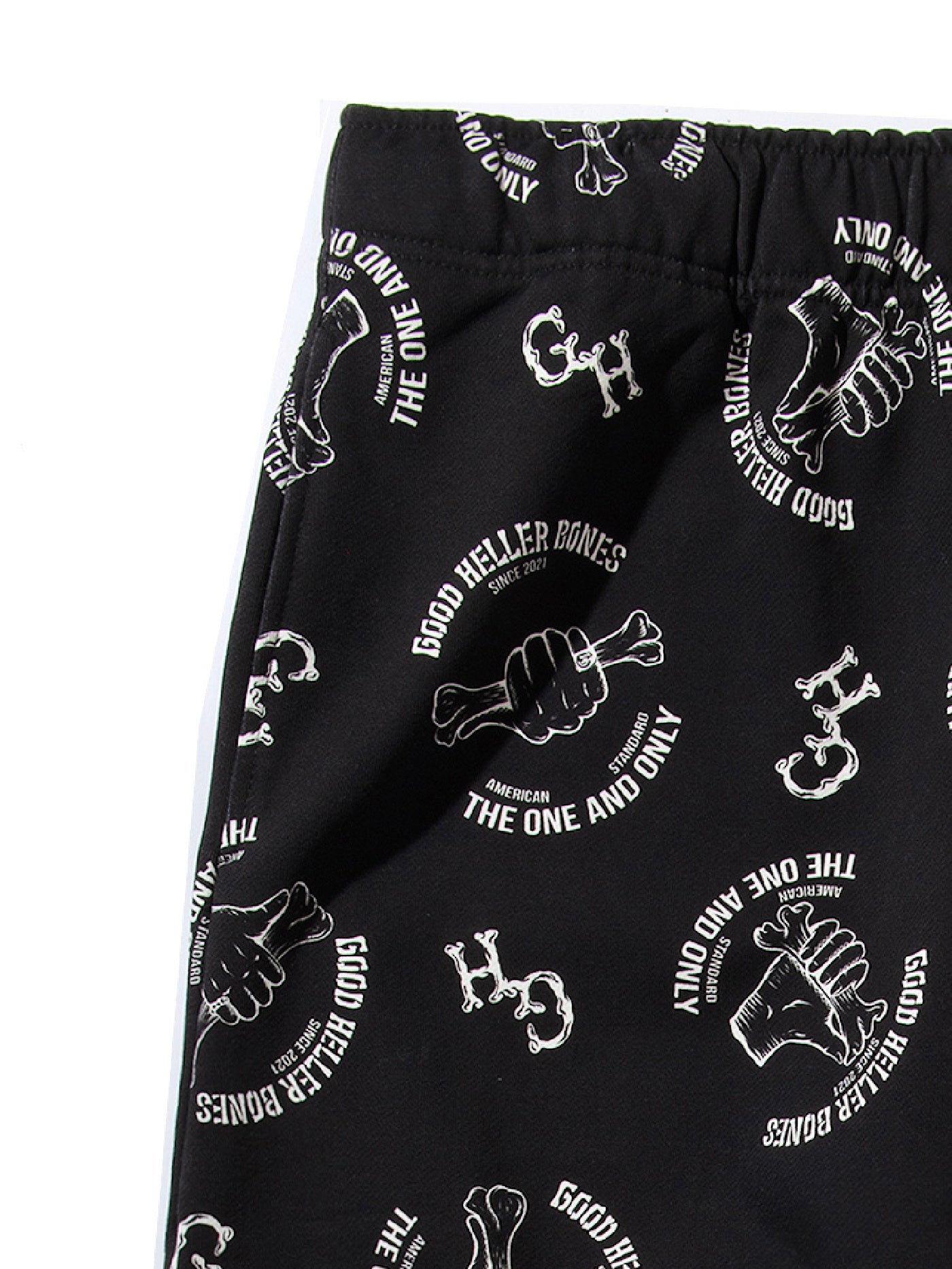 GOOD HELLER | BONE LOGO ALLOVER PATTERN SWEAT PANTS - Black