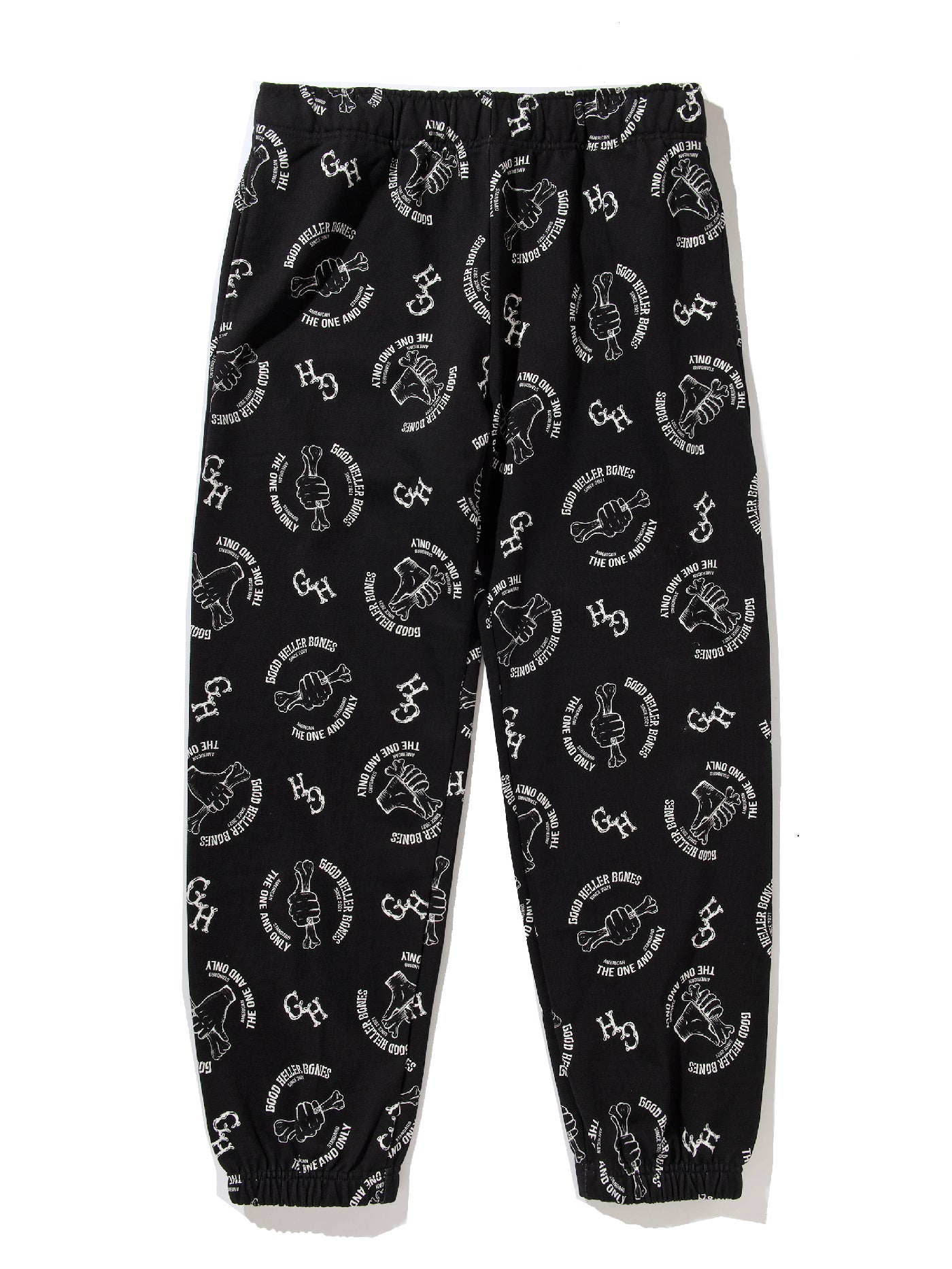 GOOD HELLER | BONE LOGO ALLOVER PATTERN SWEAT PANTS - Black