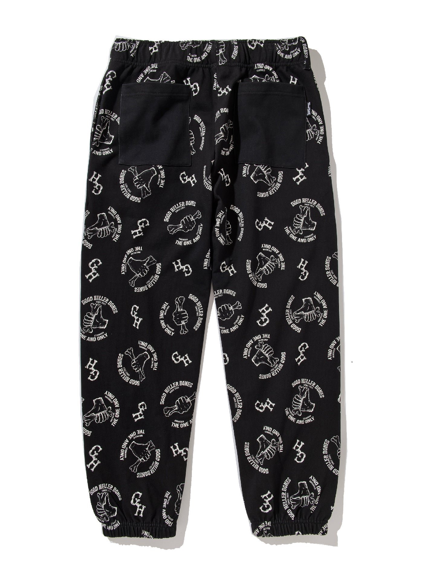 GOOD HELLER | BONE LOGO ALLOVER PATTERN SWEAT PANTS - Black
