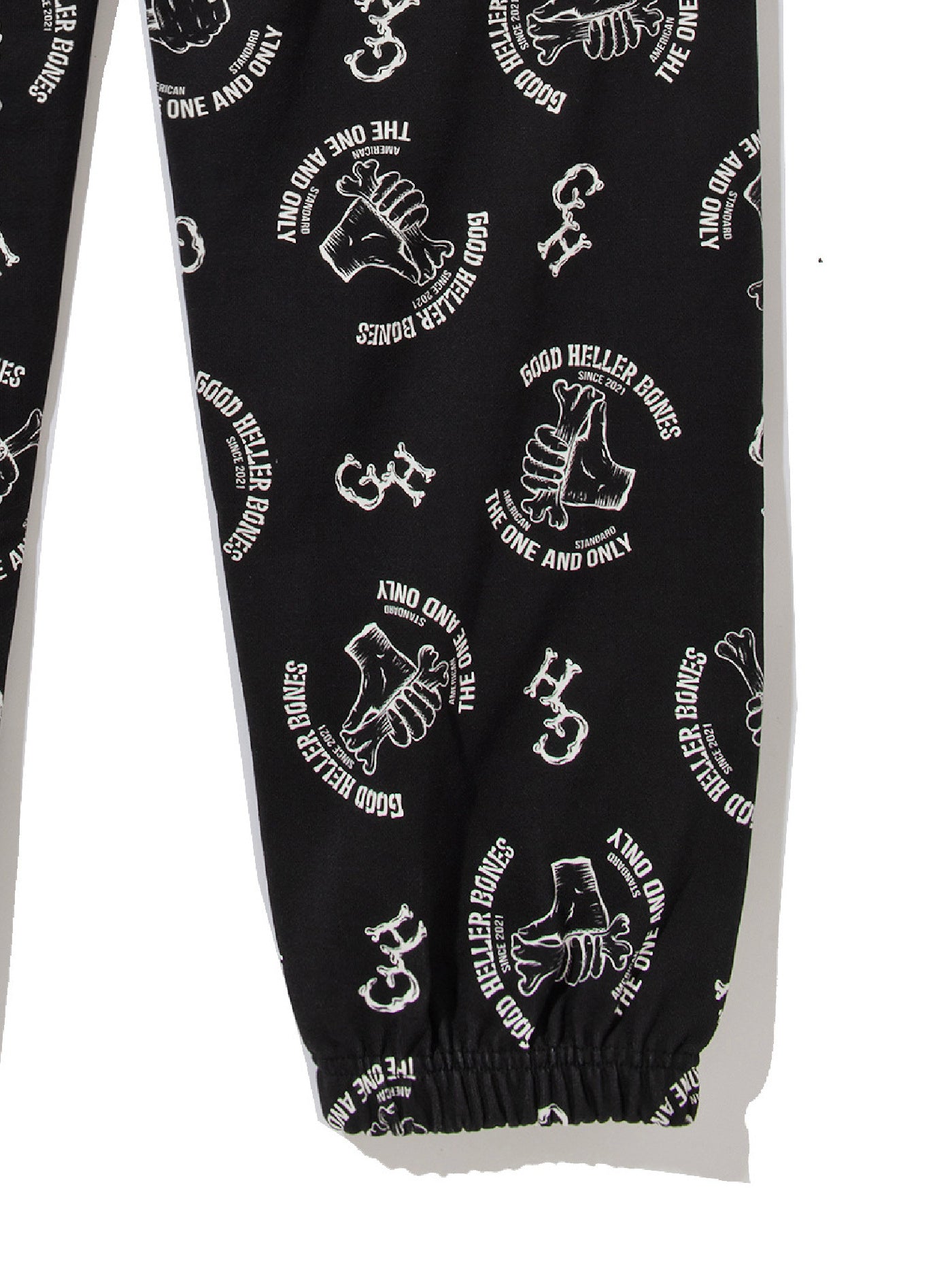 GOOD HELLER | BONE LOGO ALLOVER PATTERN SWEAT PANTS - Black