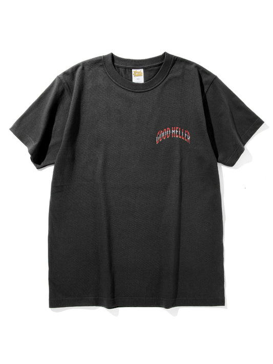 【8.2 (Sat) 12:00 Release】GOOD HELLER | SPADE SNAKE LOGO S/S T-SHIRT - Ink Black