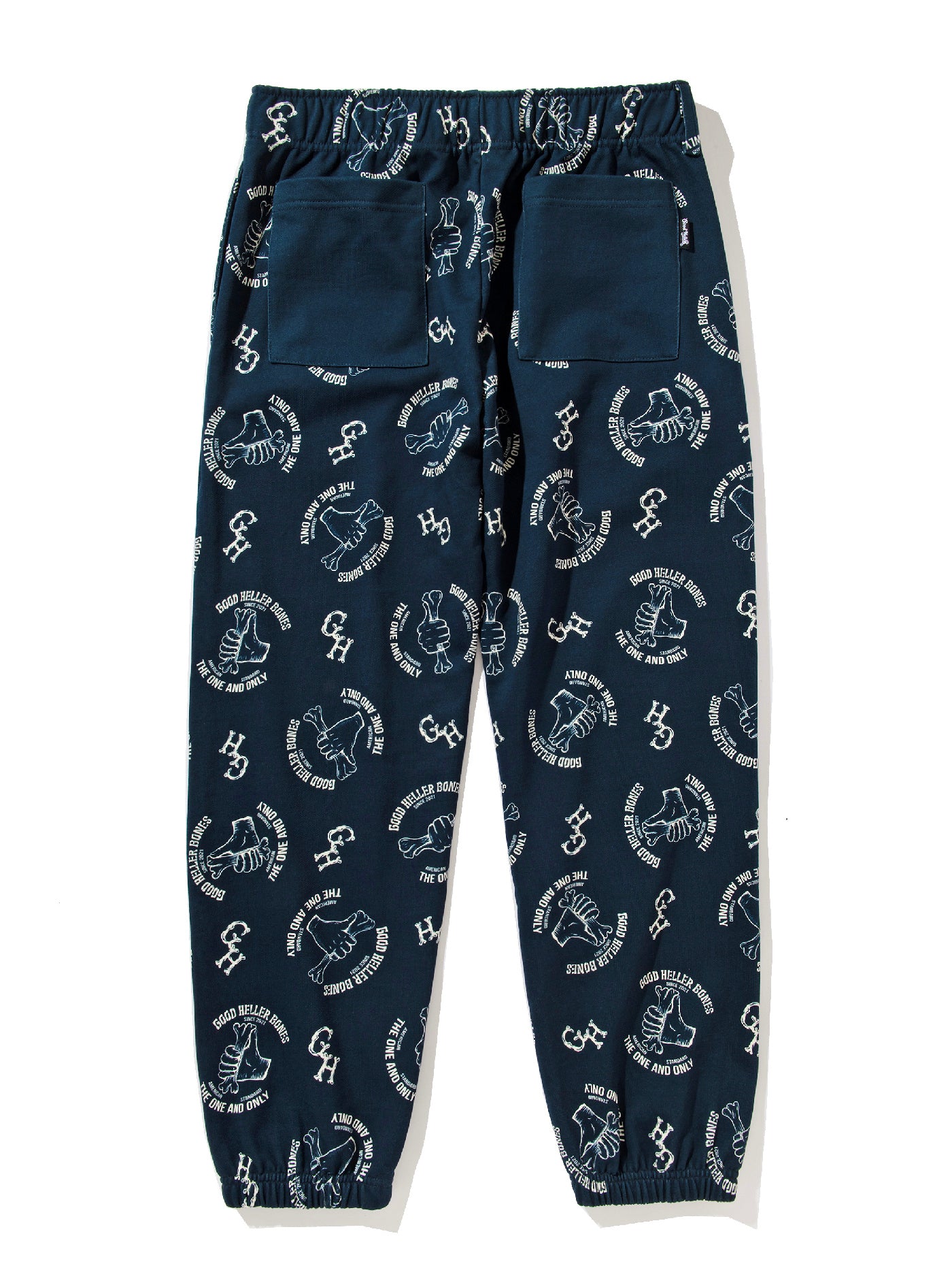 GOOD HELLER | BONE LOGO ALLOVER PATTERN SWEAT PANTS - Navy
