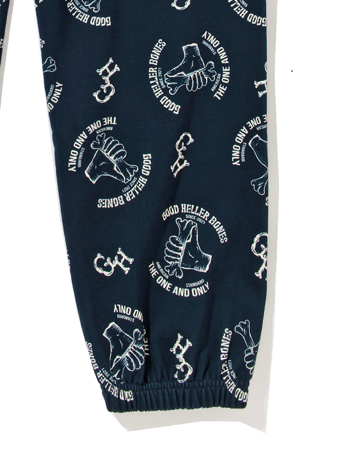 GOOD HELLER | BONE LOGO ALLOVER PATTERN SWEAT PANTS - Navy