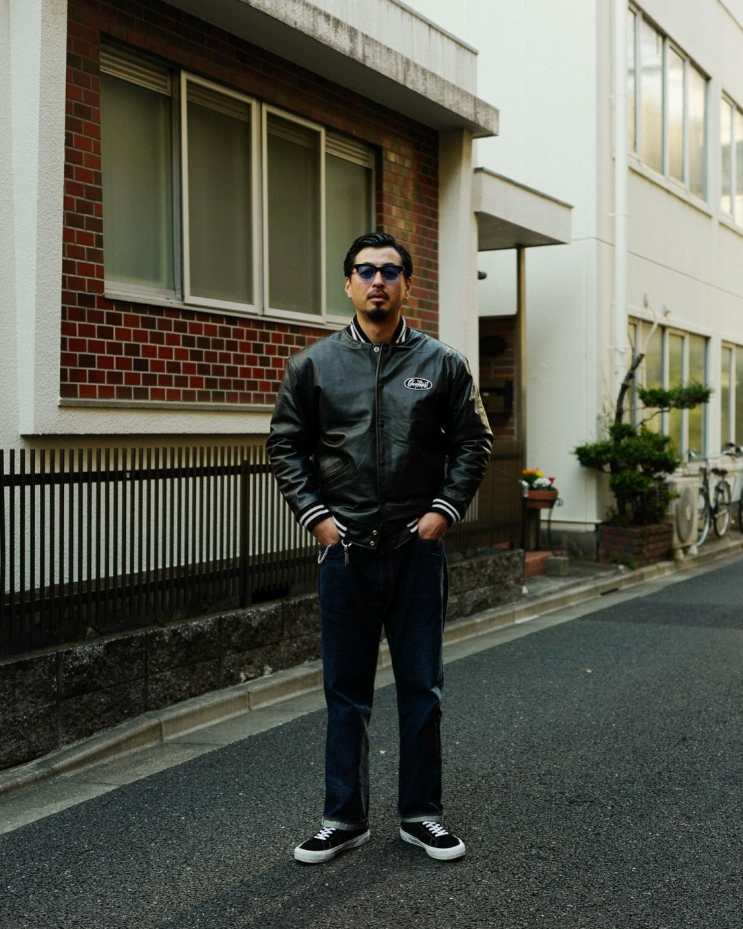 Good Heller レザージャケット スタジャン GOOD HELLER | LIGHT LEATHER AWARD JACKET - Black