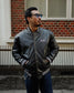 GOOD HELLER | LIGHT LEATHER AWARD JACKET - Black