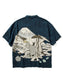 GOOD HELLER | "一富士二鷹三茄子" ORIENTAL PANEL PATTERN RAYON S/S SHIRT