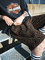 FLUTTER | The Holiday -Comfy fit- Cotton Twill Leopard Easy Short Pants - Brown