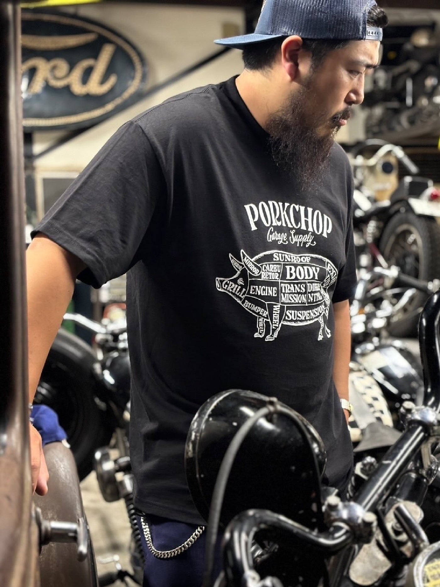PORKCHOP | PORK FRONT TEE - Black