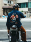 GOOD HELLER | KOR ARMY TYPE SOUVENIR JACKET DRAGON AND US EAGLE EMBROIDERIES - Navy
