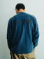 GOOD HELLER | LEATHER WAPPEN USED WASH L/S T-SHIRT - Navy