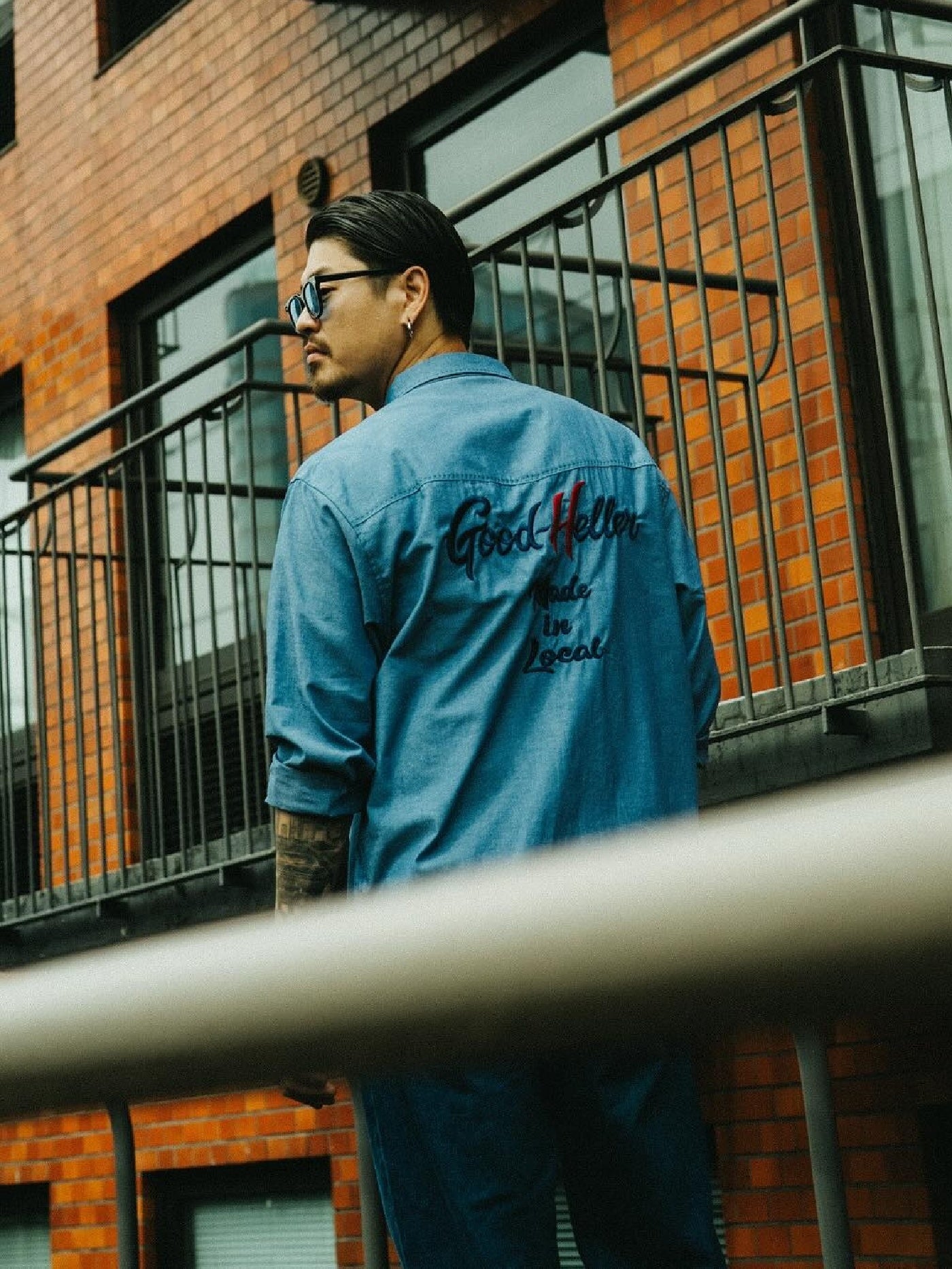 【9.20 (Sat) 12:00 Release】GOOD HELLER | CHAMBRAY WESTERN EMBROIDERY L/S SHIRT