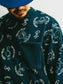 GOOD HELLER | BONE LOGO ALLOVER PATTERN CREW SWEAT - Navy