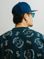GOOD HELLER | BONE LOGO ALLOVER PATTERN CREW SWEAT - Navy