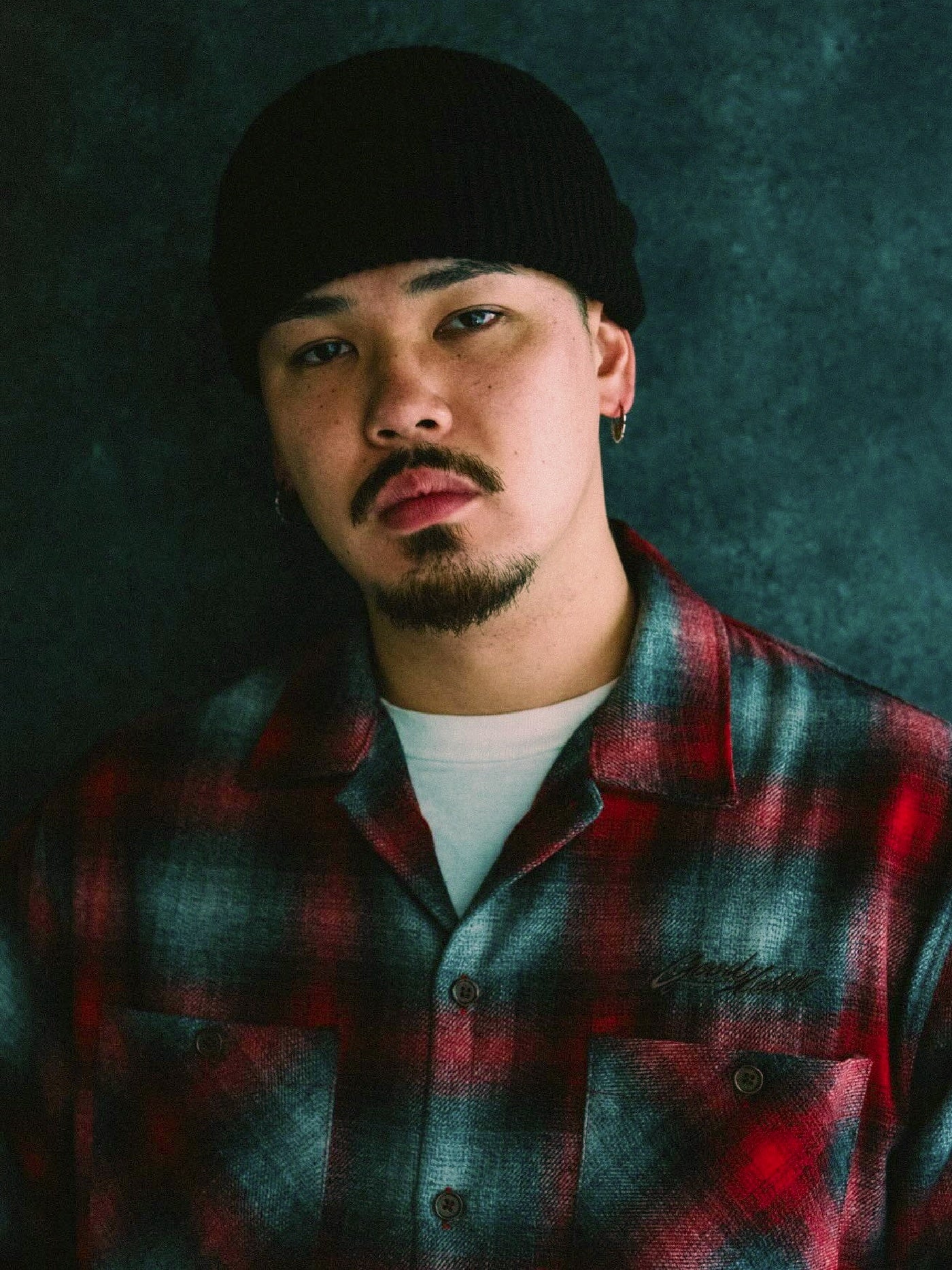 GOOD HELLER | WOOL&POLYESTER OMBRE CHECK SHIRT - Red