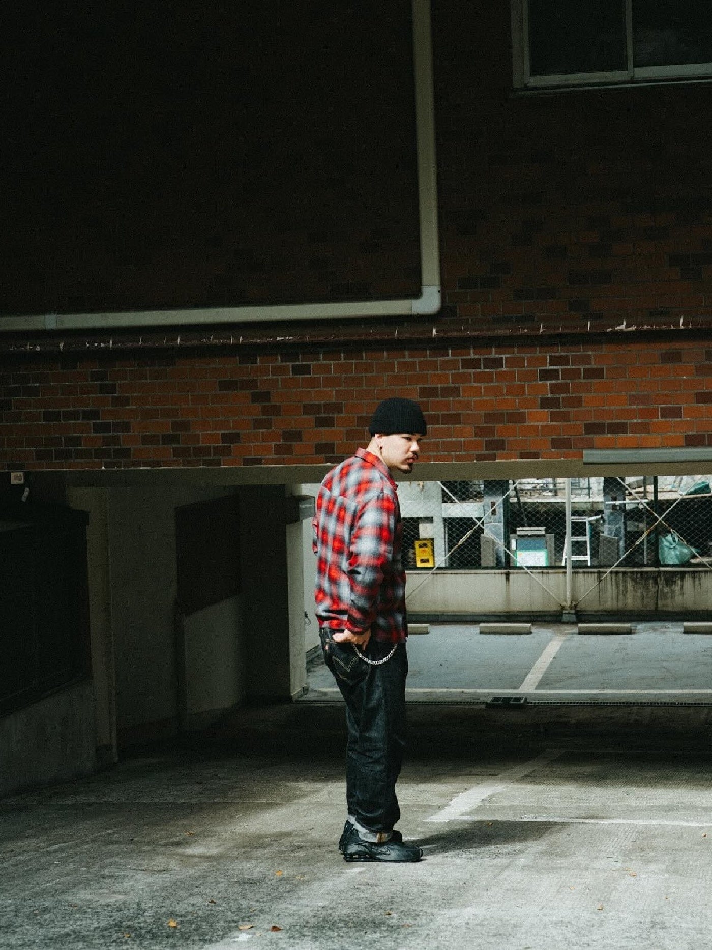 GOOD HELLER | WOOL&POLYESTER OMBRE CHECK SHIRT - Red