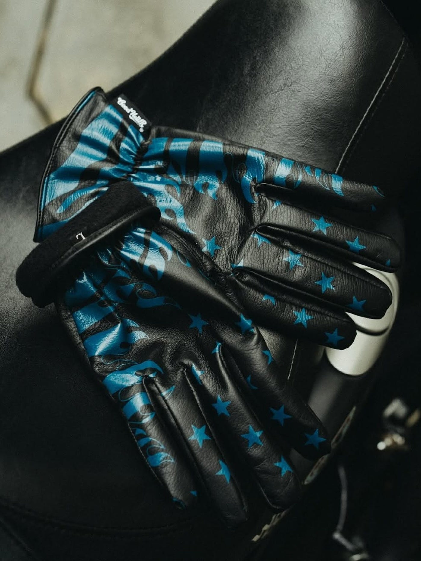 GOOD HELLER | AMERICAN FLAG FIRE PATTERN LEATHER GLOVE