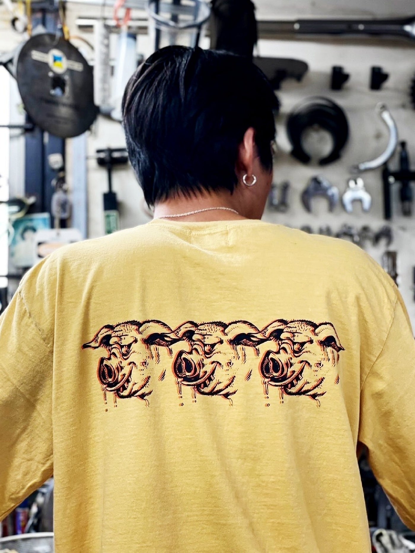 PORKCHOP | SCUM PORK L/S TEE - Crimson Red