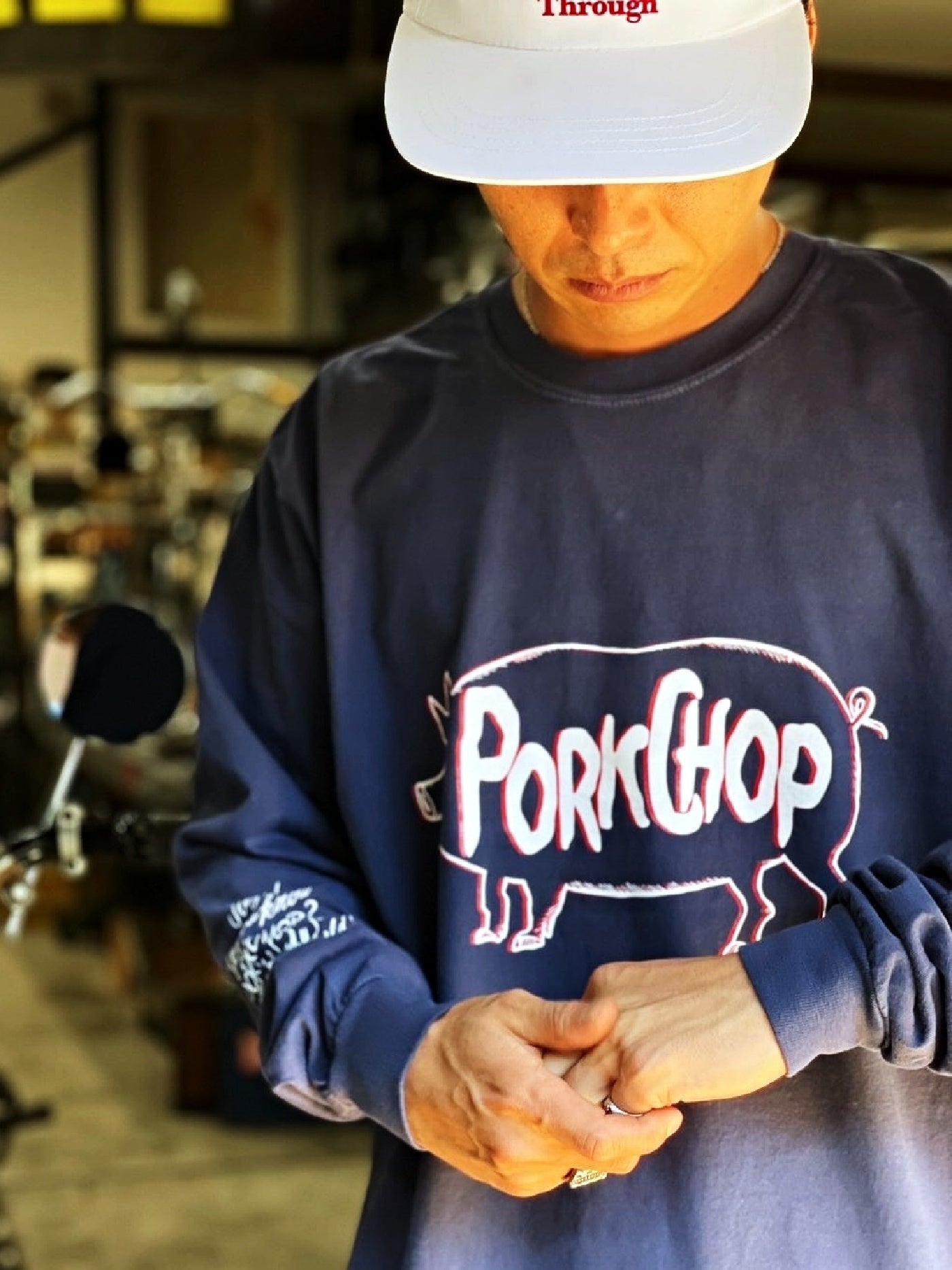 PORKCHOP | SCUM PORK L/S TEE - Crimson Red