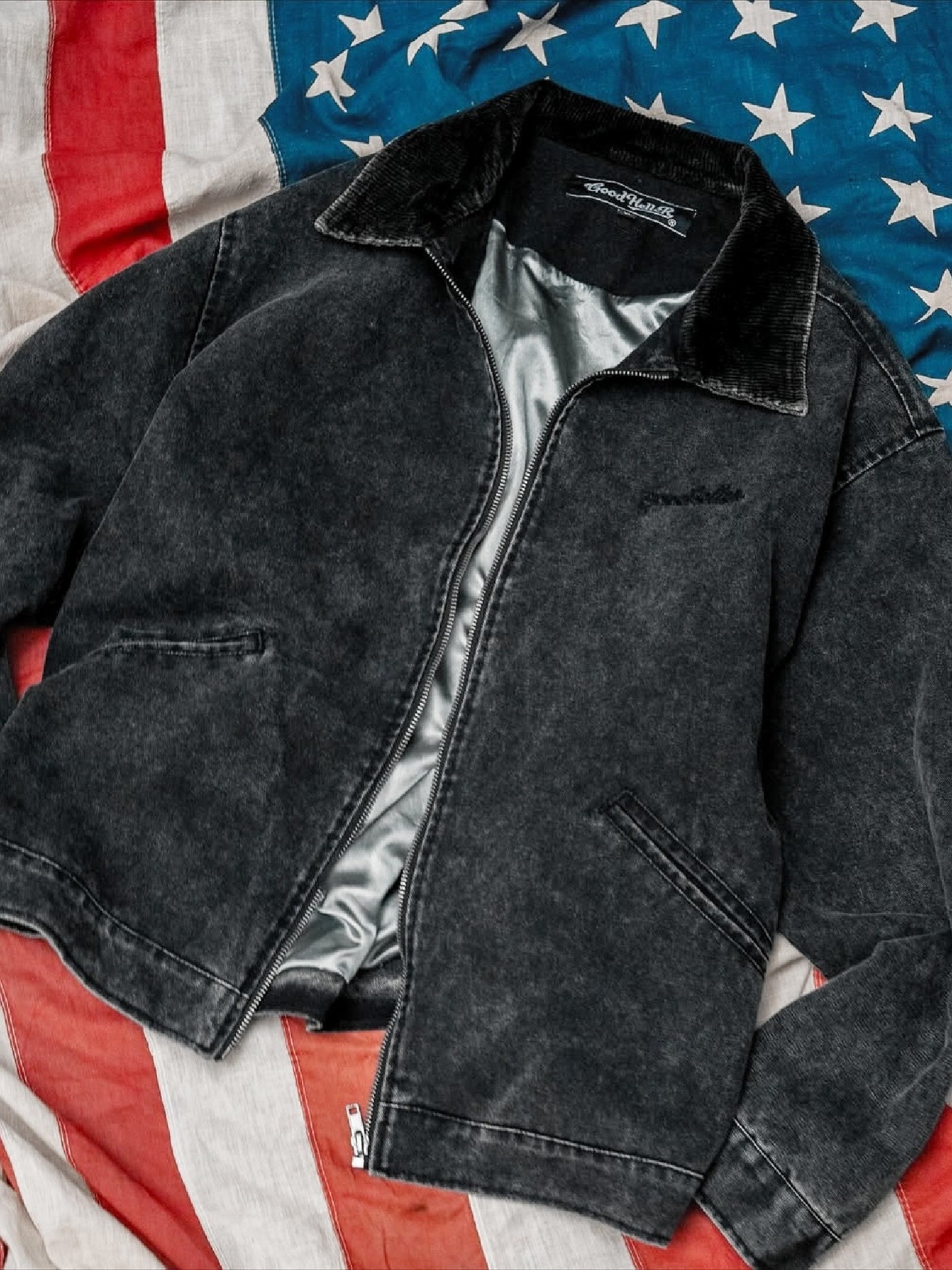 【10.25 (Sat) 12:00 Release】GOOD HELLER | HEAVY CANVAS DETROIT TYPE JACKET - Faded Black