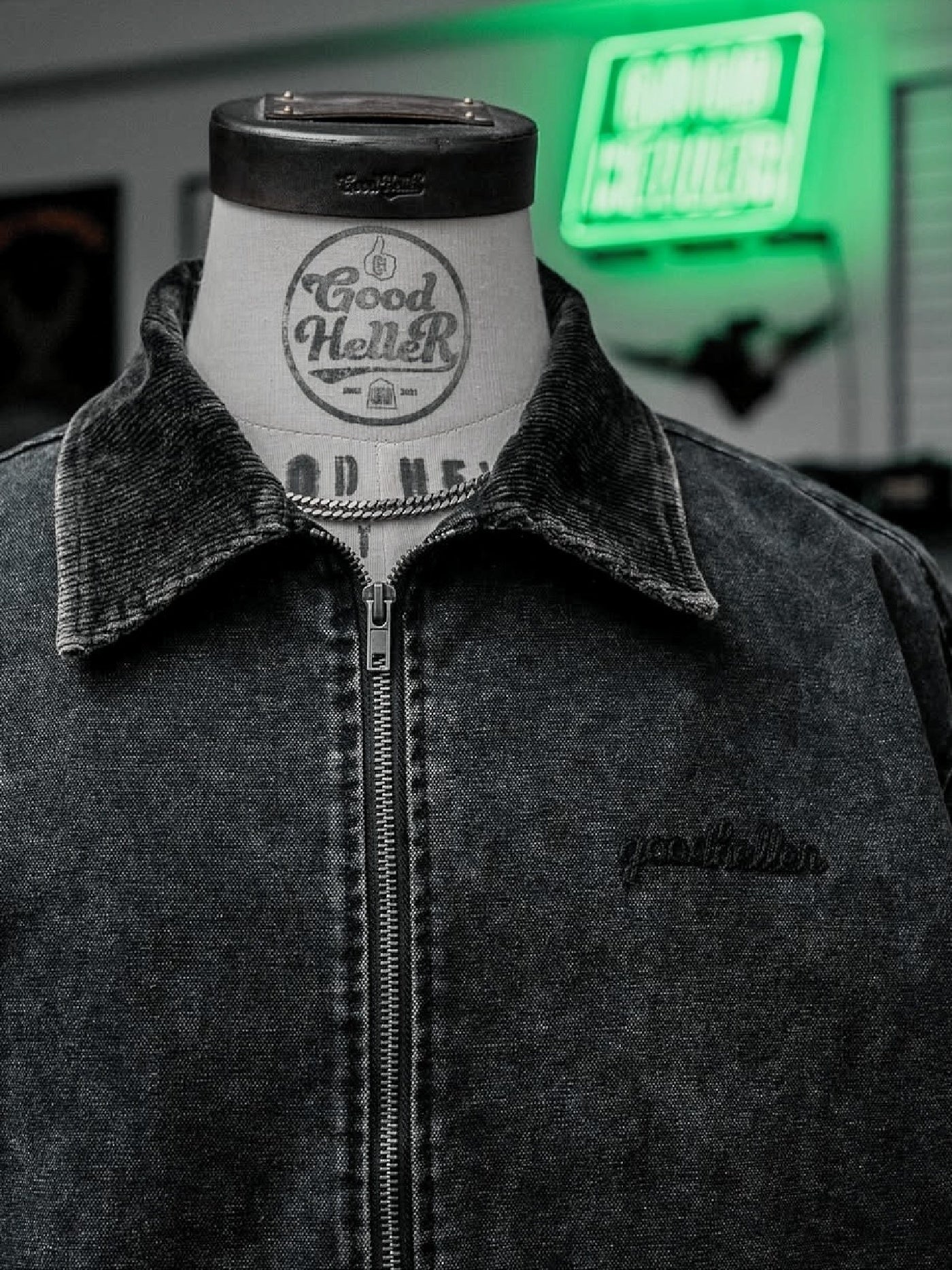 【10.25 (Sat) 12:00 Release】GOOD HELLER | HEAVY CANVAS DETROIT TYPE JACKET - Faded Black