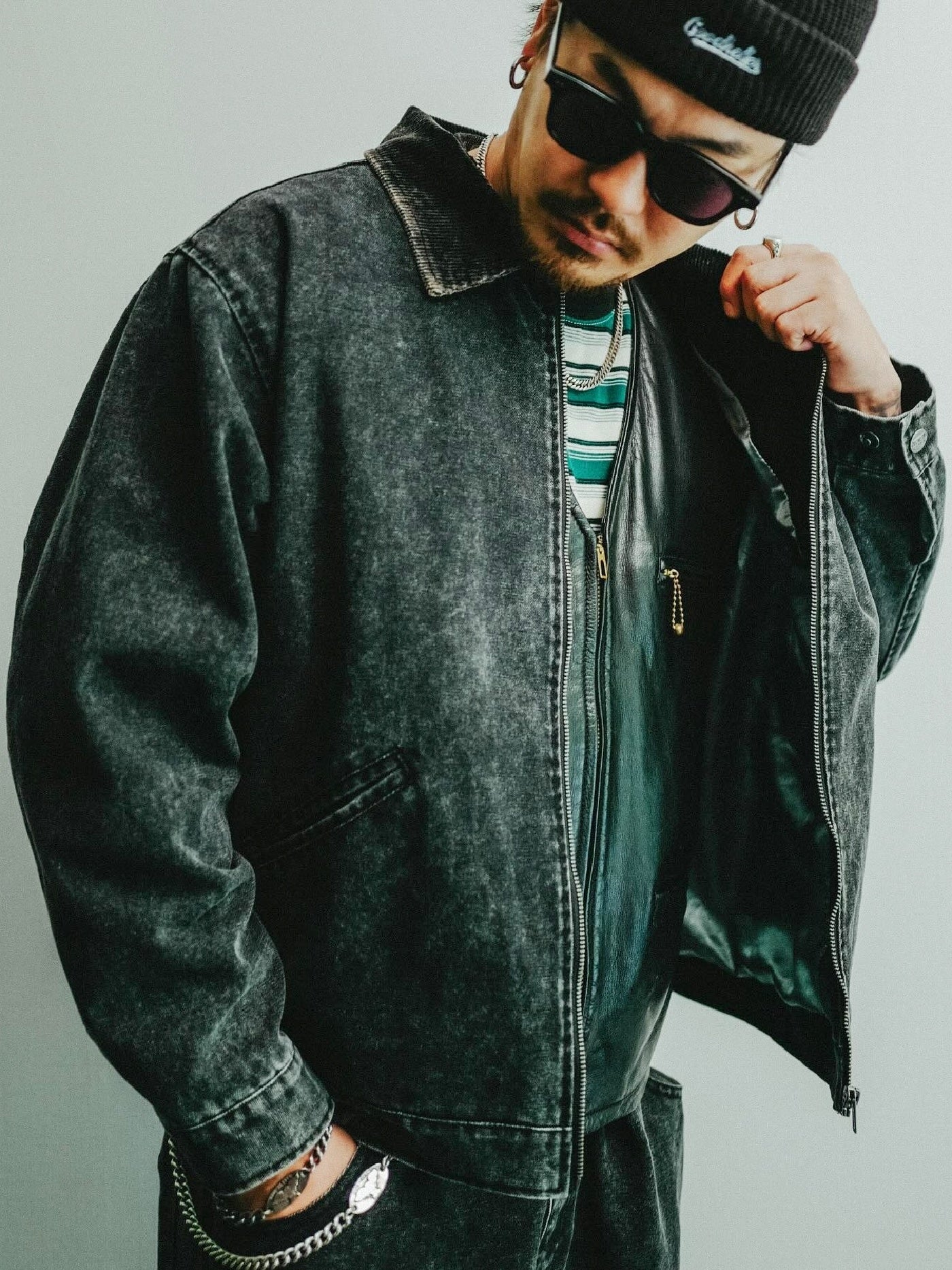 【10.25 (Sat) 12:00 Release】GOOD HELLER | HEAVY CANVAS DETROIT TYPE JACKET - Faded Black