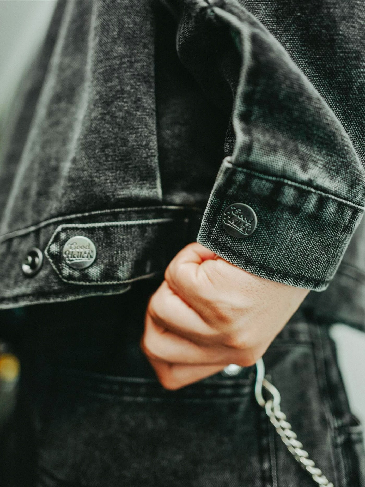 【10.25 (Sat) 12:00 Release】GOOD HELLER | HEAVY CANVAS DETROIT TYPE JACKET - Faded Black