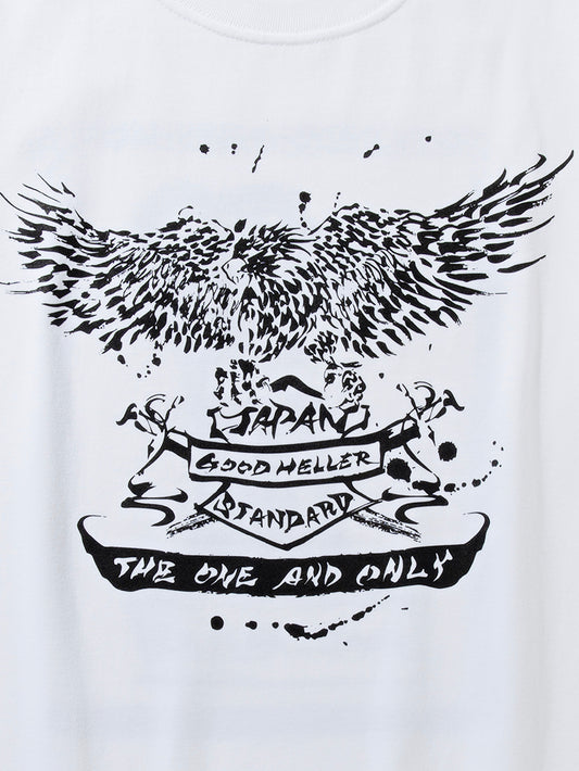 【8.2 (Sat) 12:00 Release】GOOD HELLER | JP CALLIGRAPHY EAGLE T-SHIRT - White/Black