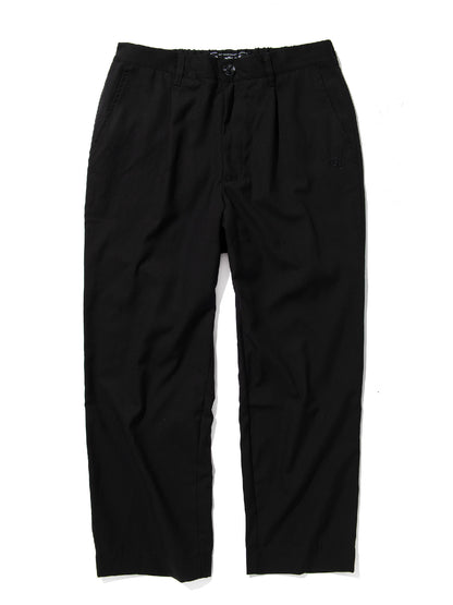 GOOD HELLER | POLYESTER RAYON ONE TUCK EASY SLACKS - Black